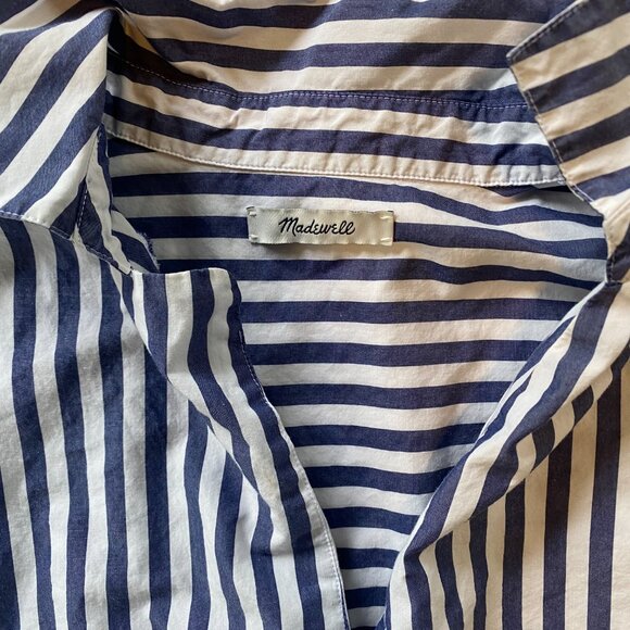 Madewell Courier Button-Back Shirt in Stripe Mix - Picture 4 of 5
